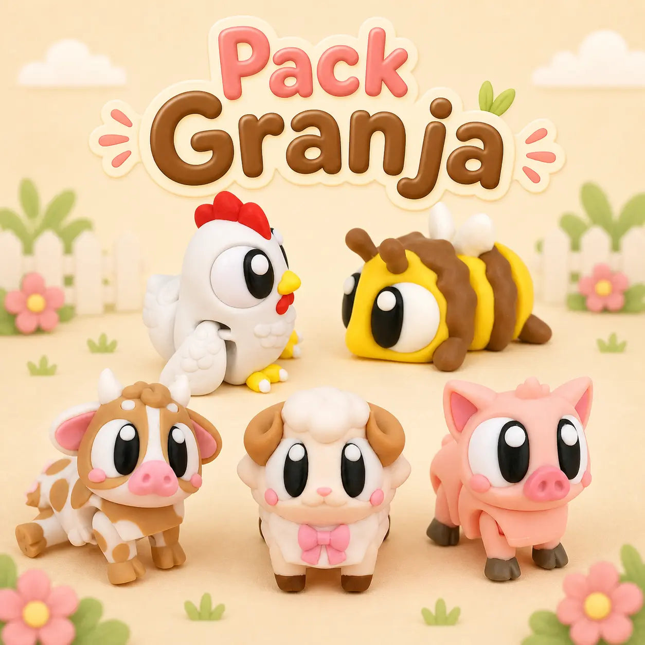 Los Amigos de la Granja pack figuras articuladas | Wompy Pals